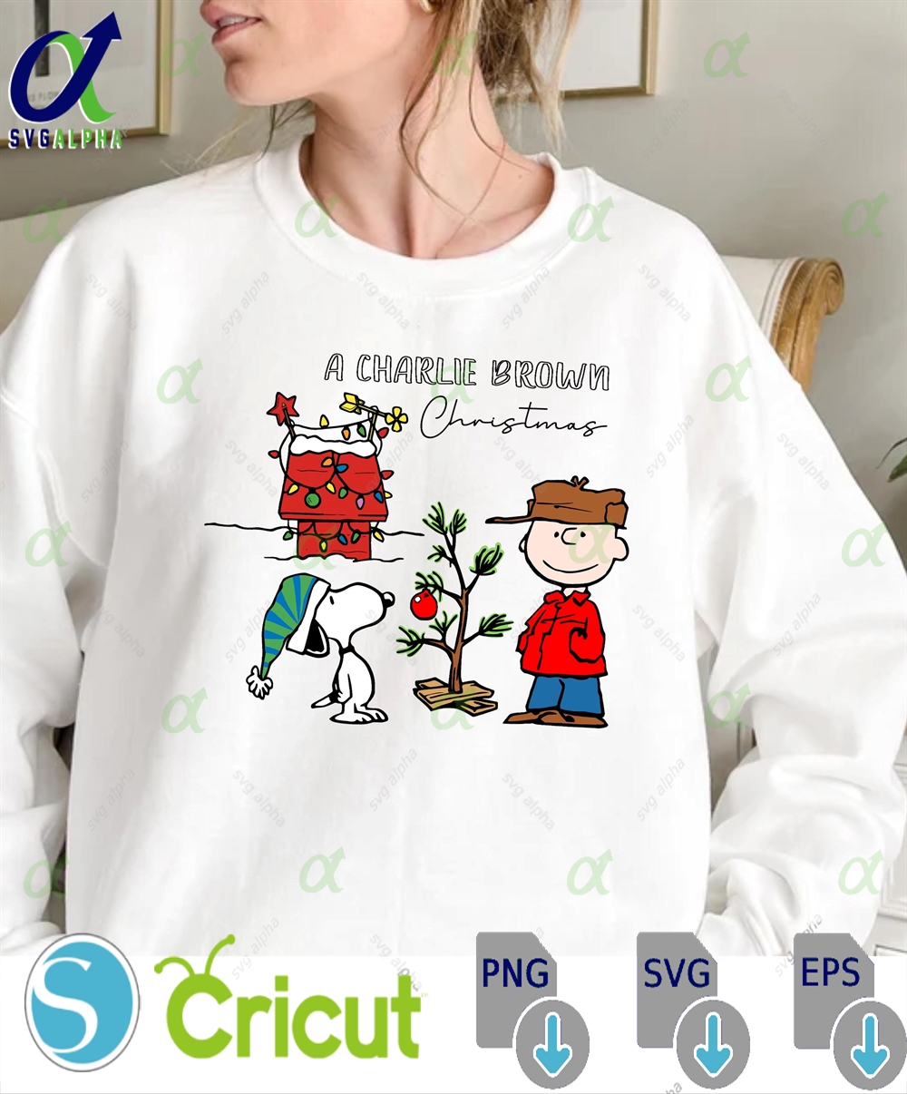 Charlie And The Snoopy Christmas Png Christmas Gift Vintage Png Christmas Cartoon Dog Png